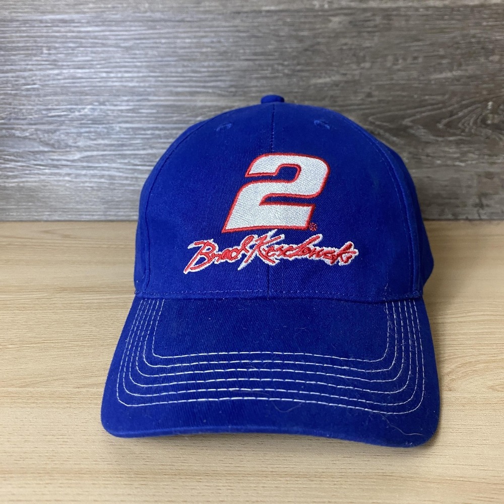 Brad Keselowski Hat Cap Strap Back Blue NASCAR Racing Mens Miller Lite Penske